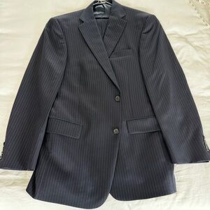 Hart Schaffner Marx Navy Pinstripe Suit